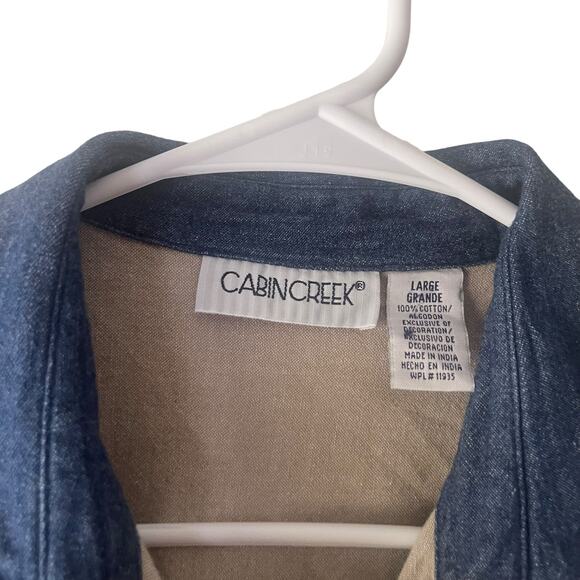 Cabin Creek Vintage 90s Women's Size Large Embroidered Floral Button Up - Picture 5 of 8